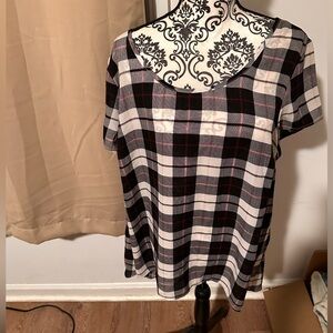 Torrid Plaid Black and White Women's Top